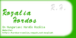rozalia hordos business card