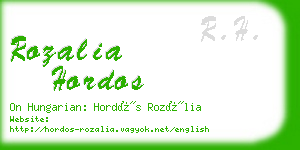 rozalia hordos business card